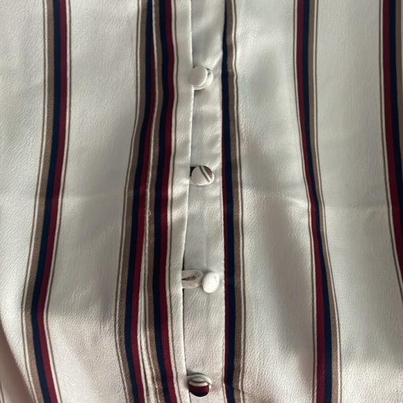 NWT Stripe Ruffle Hem Button Down - Picture 3 of 6